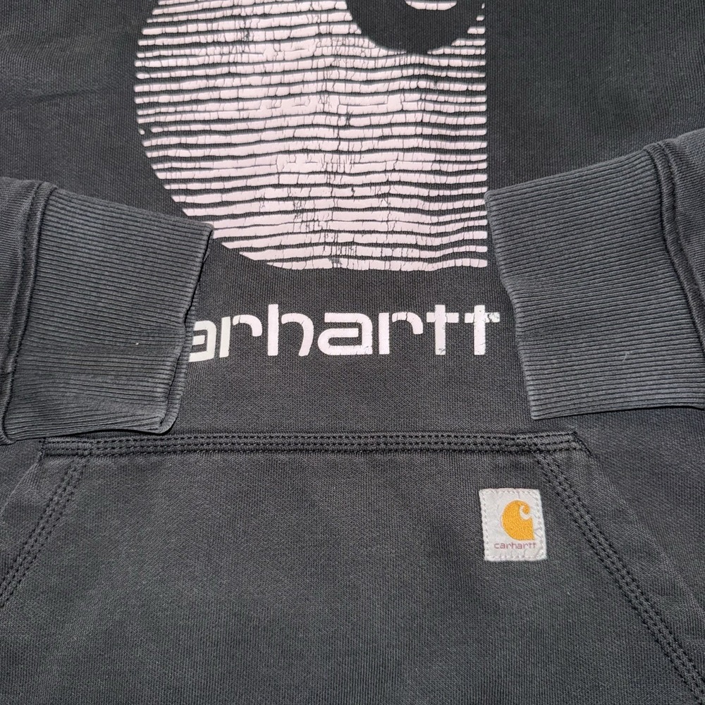 VTG Carhartt Hoodie Men M-L Rain Defender Faded Distressed Sweatshirt Y2K Grunge - Picture 8 of 15